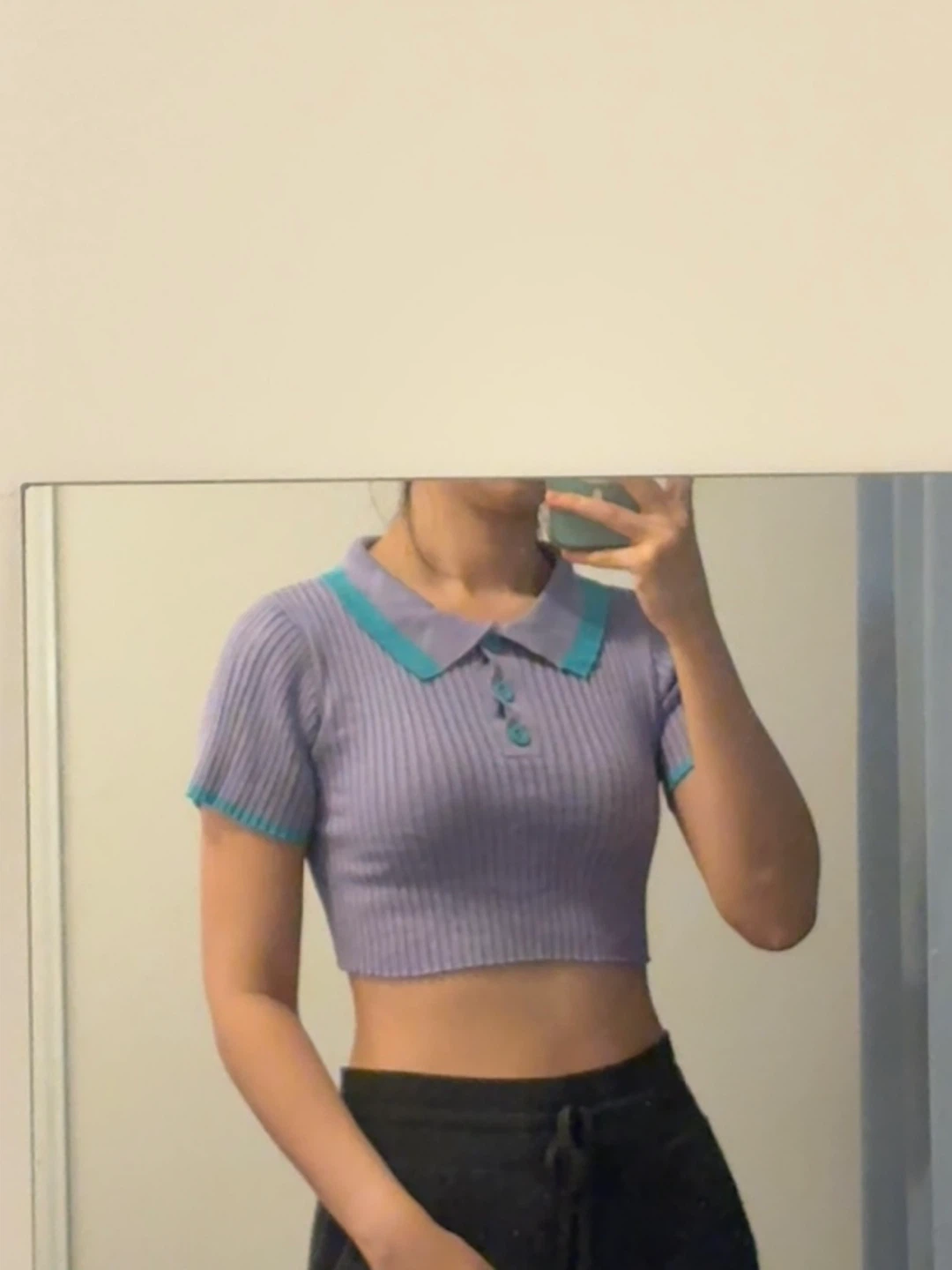 Purple Polo Crop Top