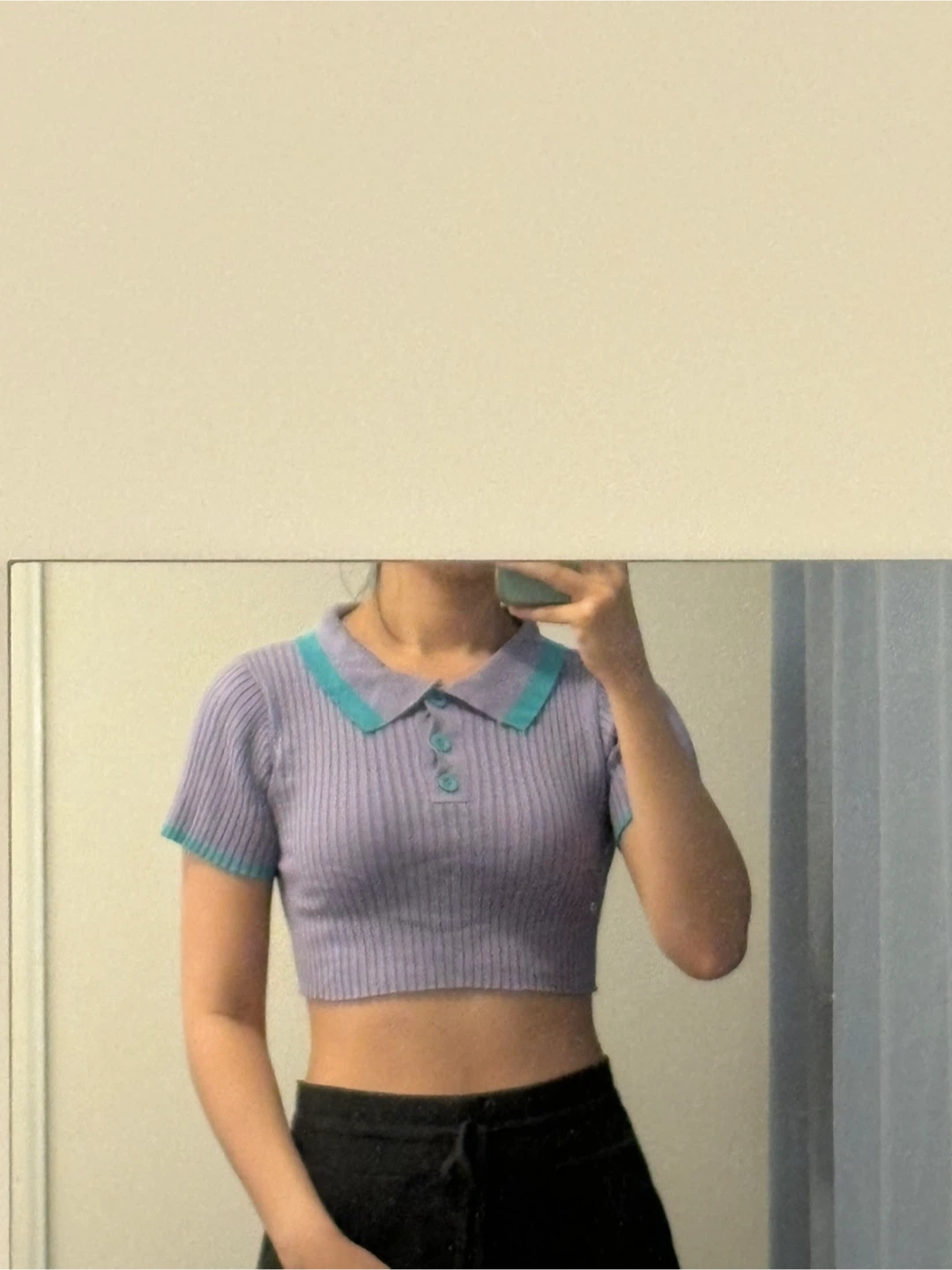 Purple Polo Crop Top - photo 2