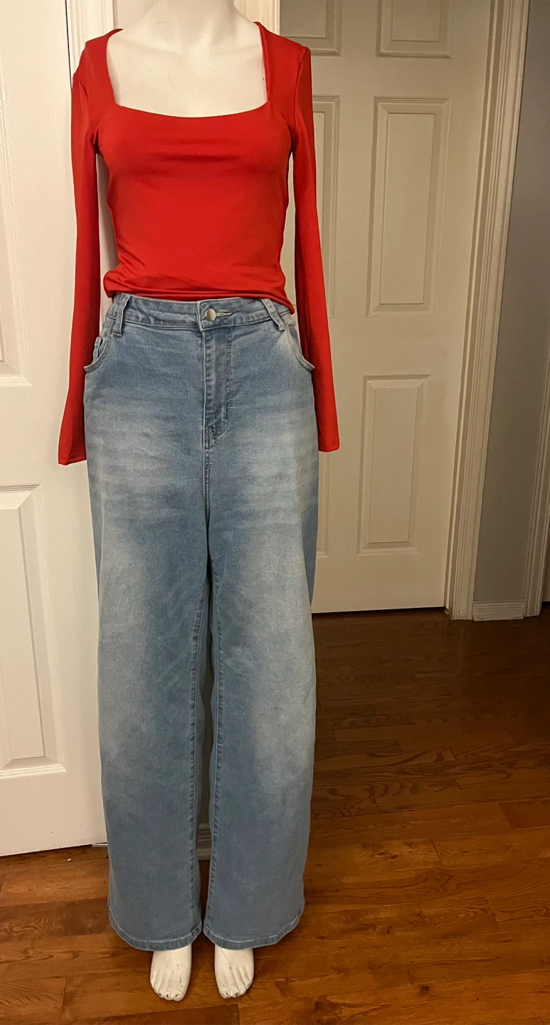 JMierr Wide Leg Jeans - Light Wash - Size 2XL - photo 5