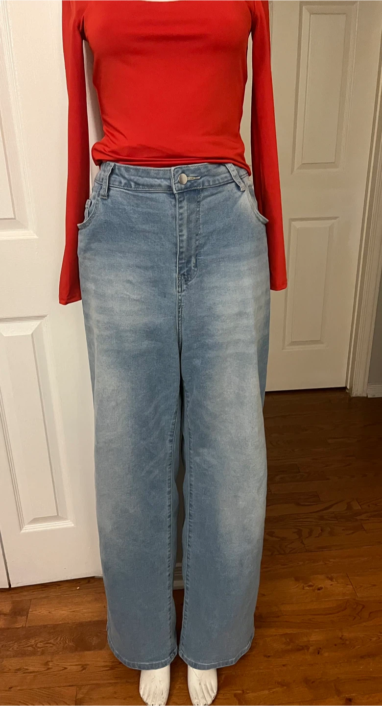 JMierr Wide Leg Jeans - Light Wash - Size 2XL - photo 2