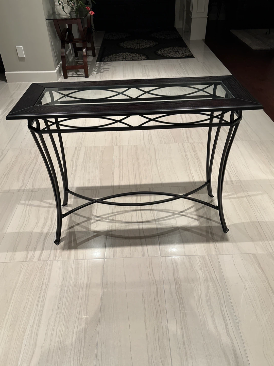 Console Table with Glass Top