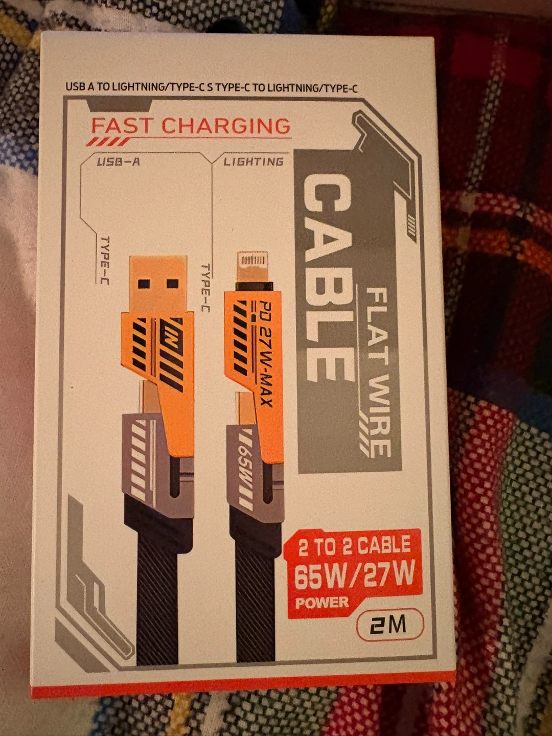 🥕Flat  Wire Fast Charging Cable 2M