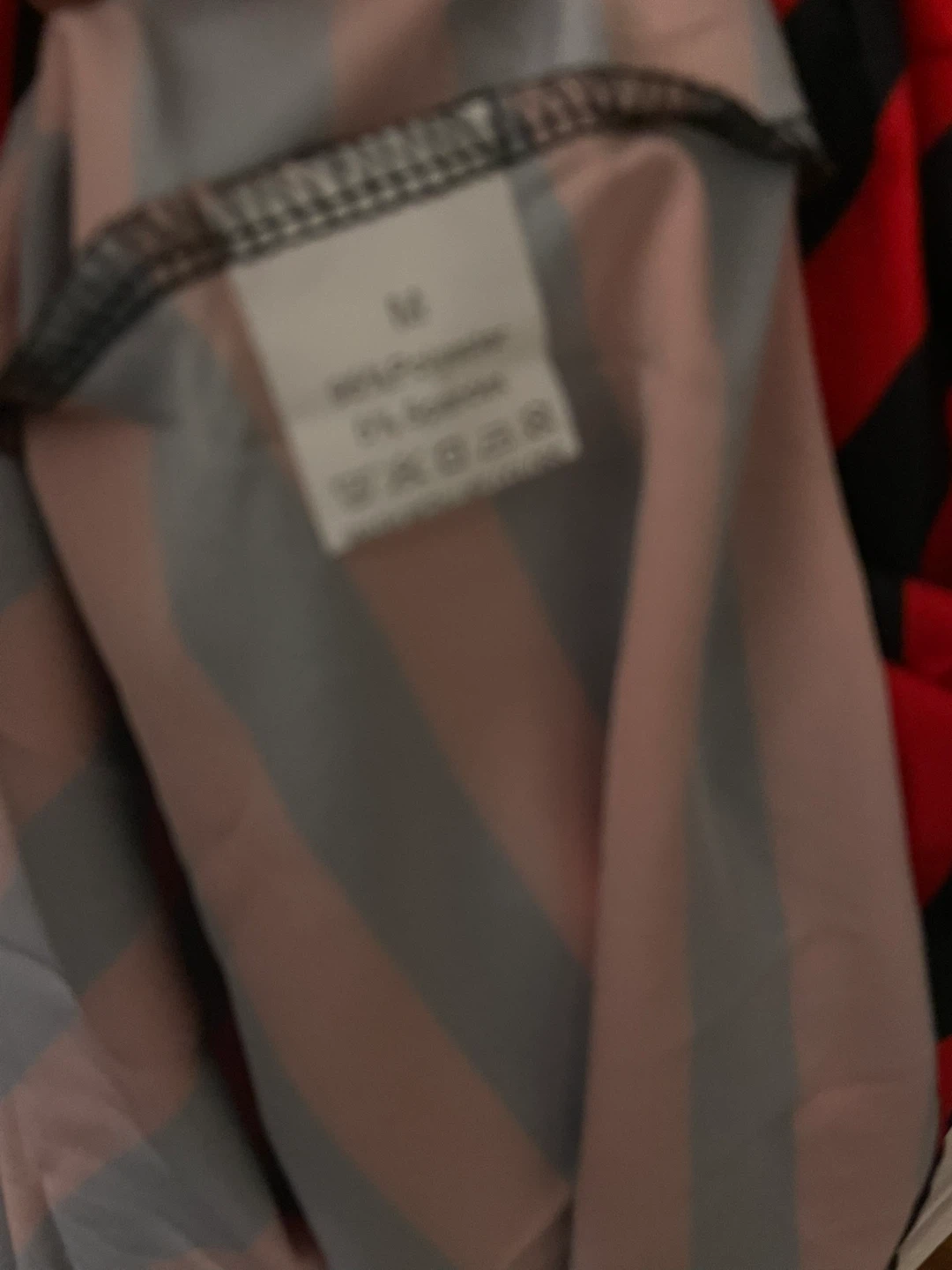 Red and Black Striped Asymmetrical Skirt