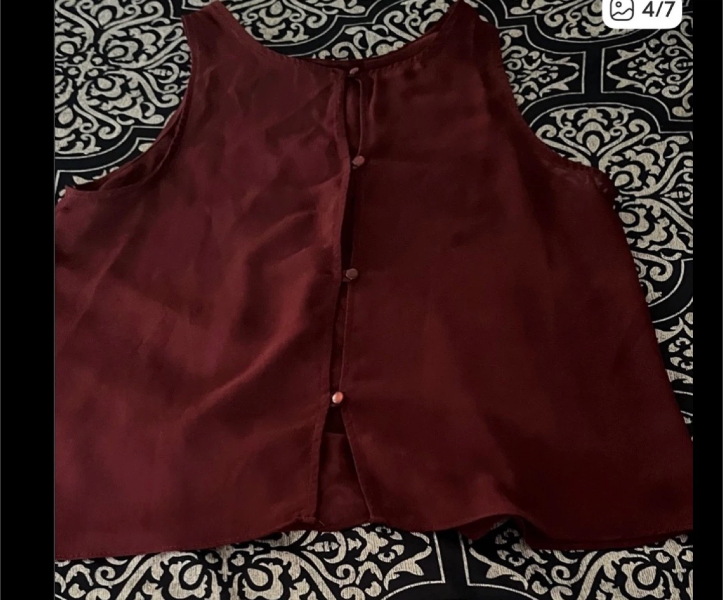 Ardene Women's Burgundy Beaded Collar Sleeveless Top - photo 3