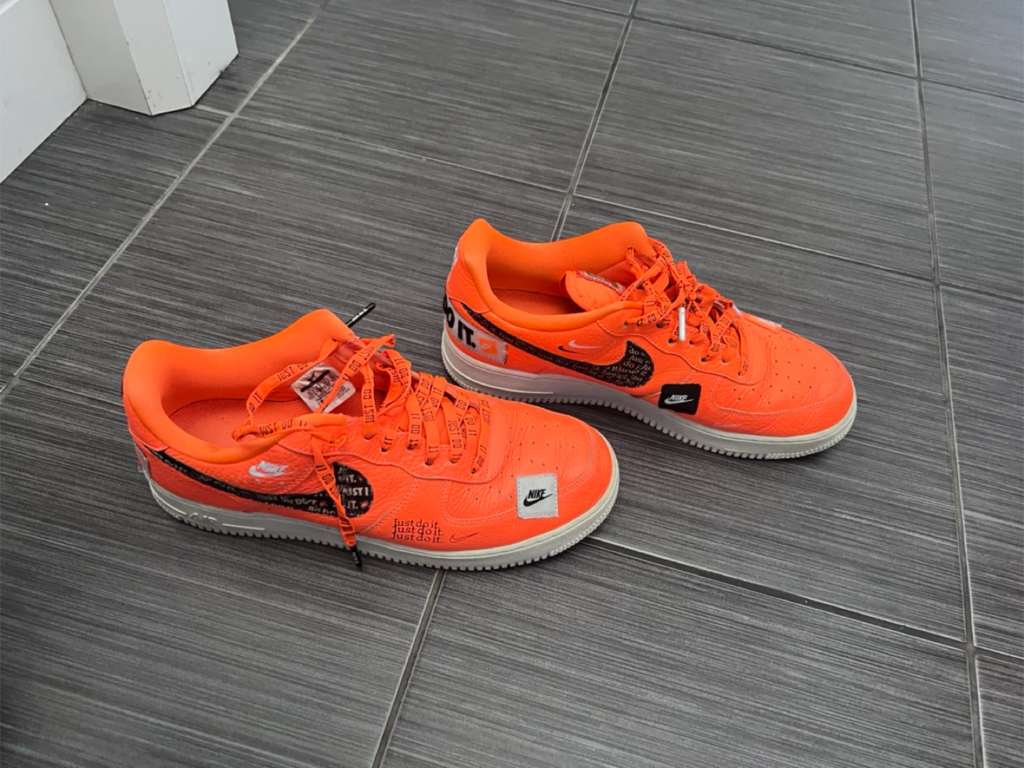 Nike Air Force 1 "Just Do It" Orange Sneakers