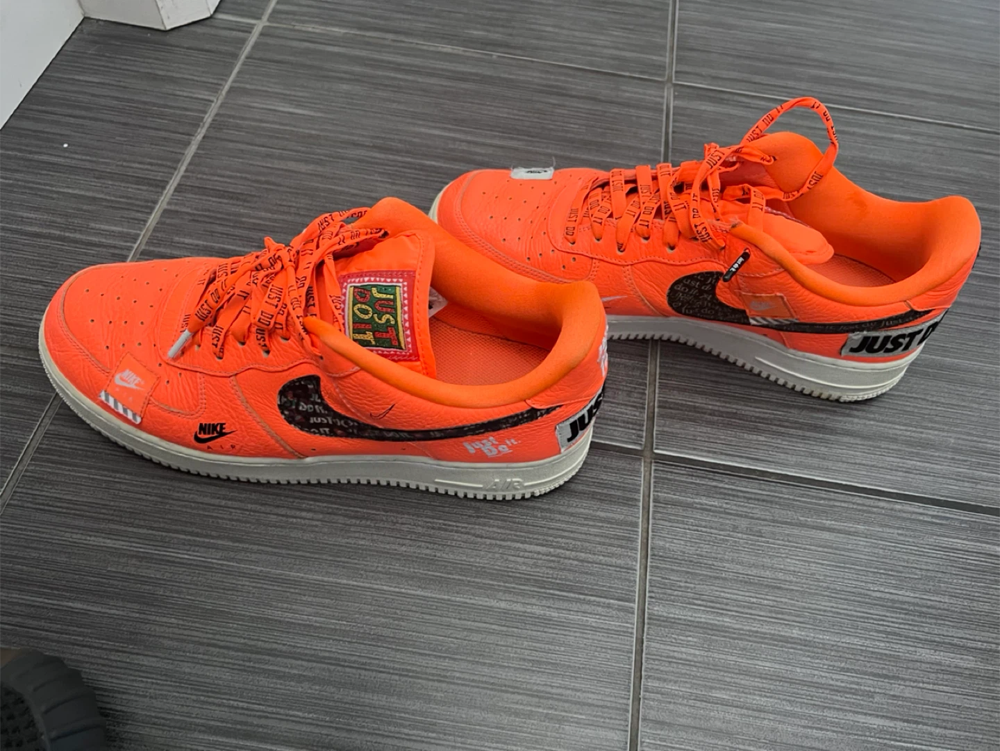 Nike Air Force 1 "Just Do It" Orange Sneakers - photo 3