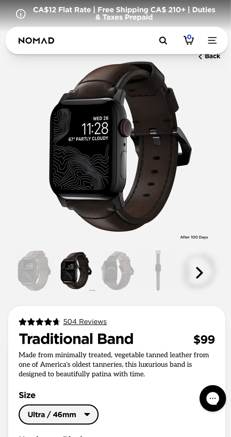 NOMAD Traditional Leather Band for Apple Watch - photo 3