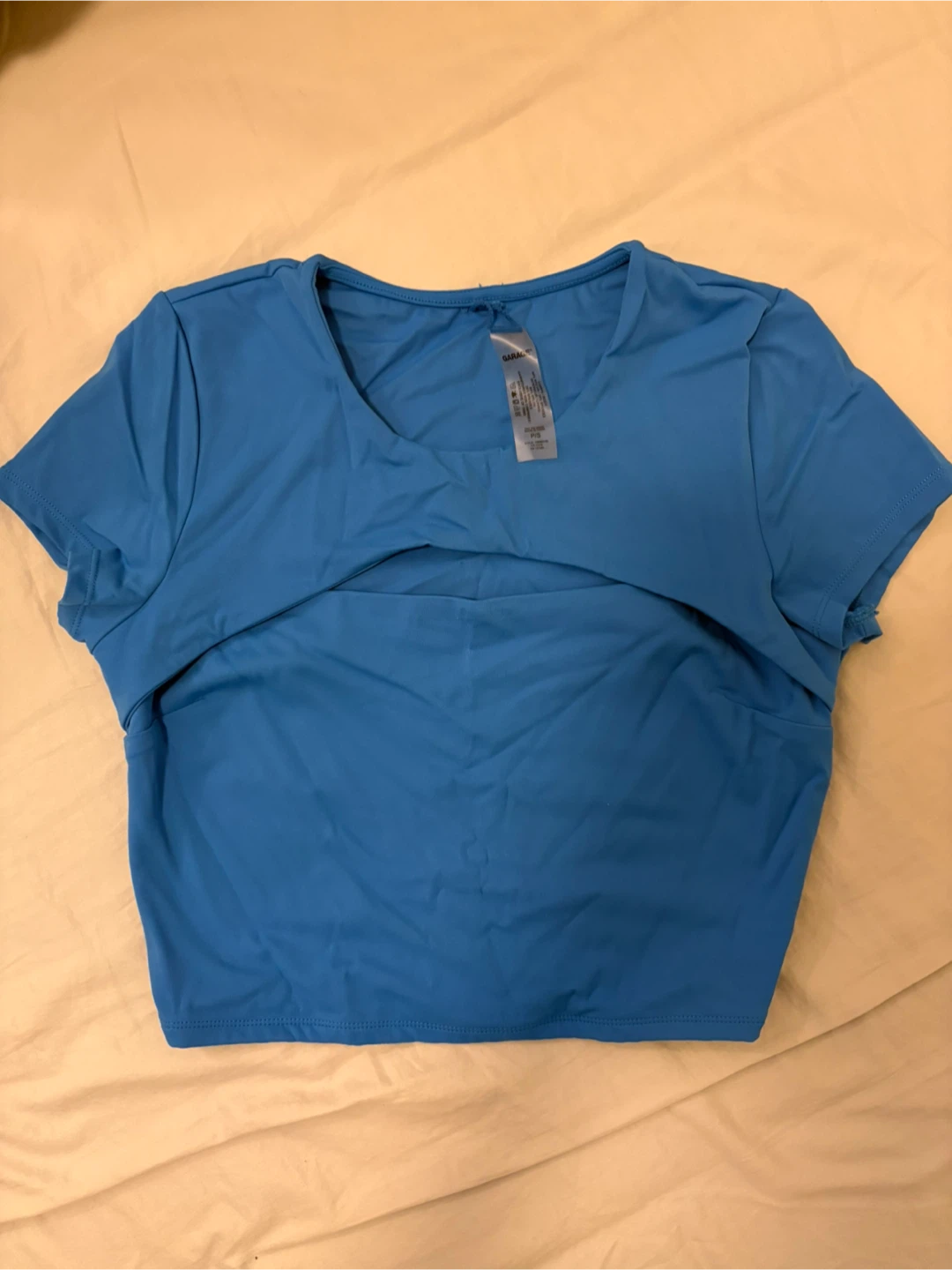 Garage Blue Cut-Out Crop Top - photo 2