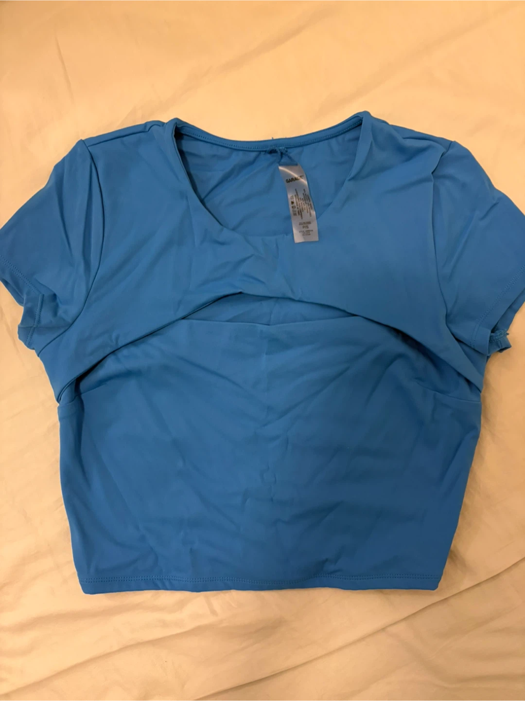 Garage Blue Cut-Out Crop Top