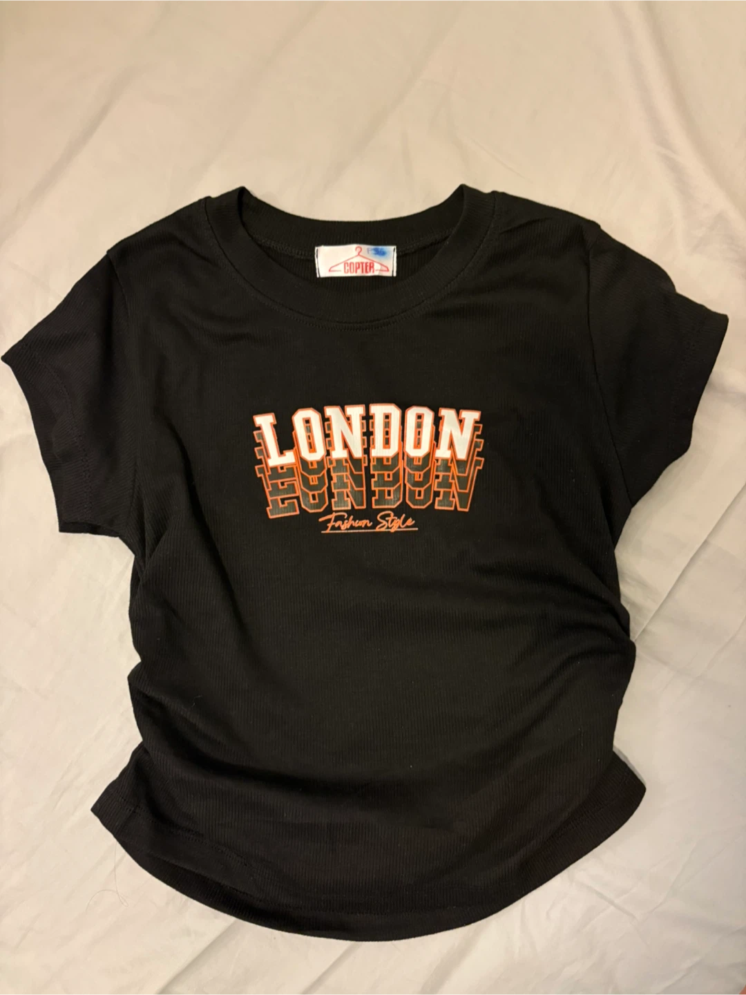 Black Rushed Side Tee