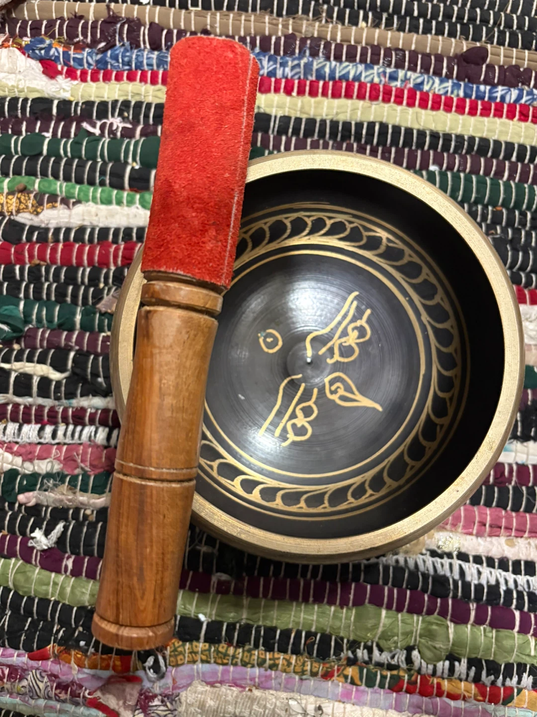 Tibetan Singing Bowl with Yoga Poses