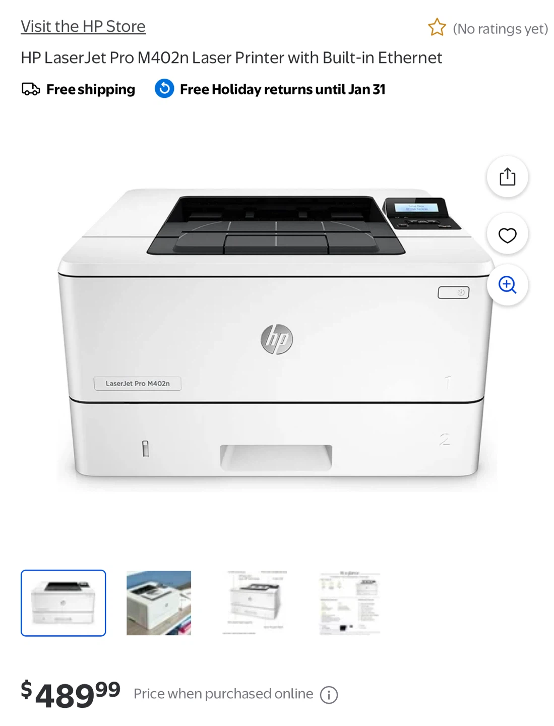 HP LaserJet Pro M402n Laser Printer