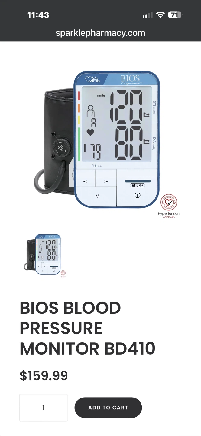 BIOS Diagnostics Automatic Blood Pressure Monitor - photo 2
