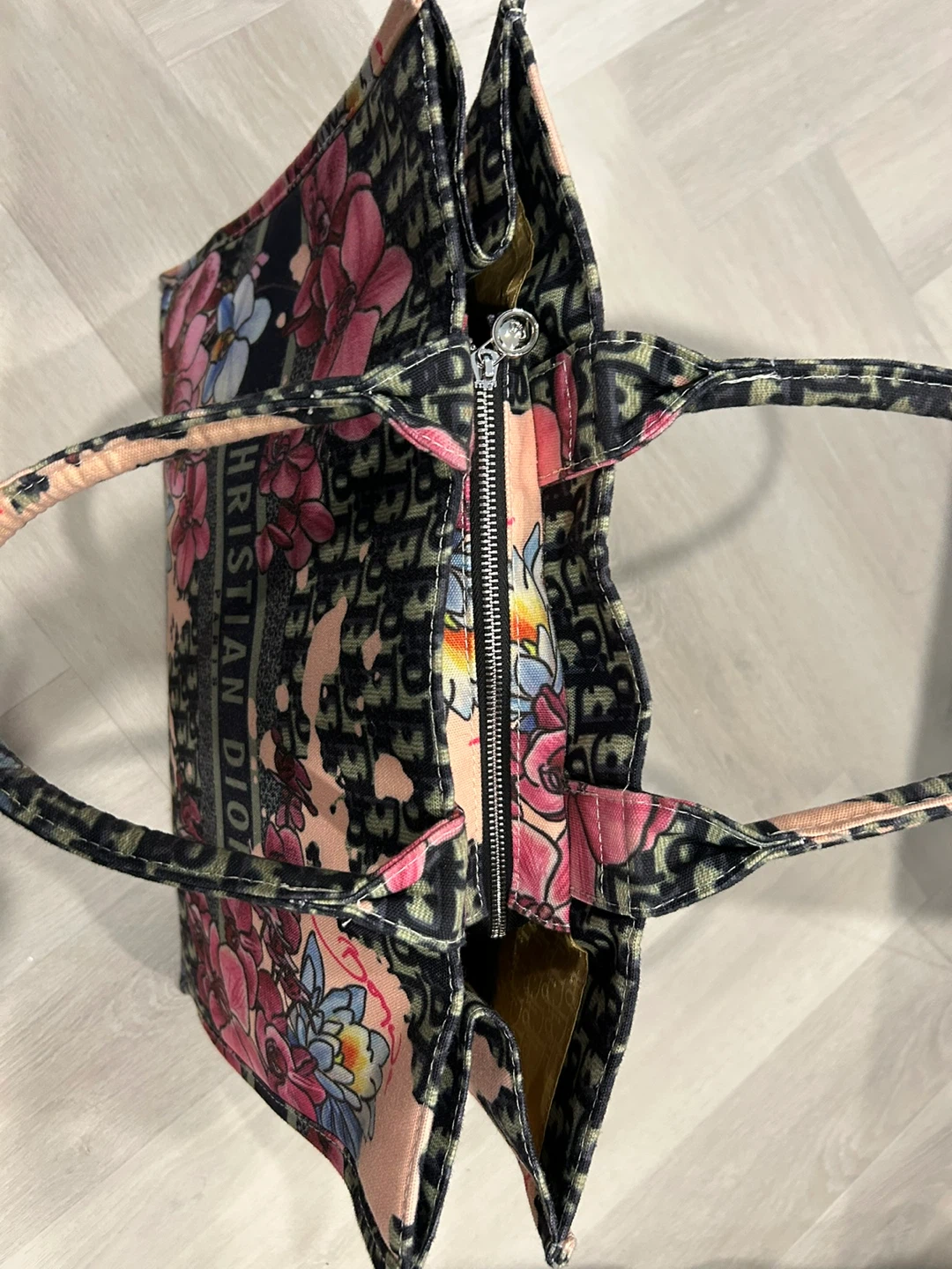 LARGE FLOWER PATTERNED TOTE BAG - photo 2
