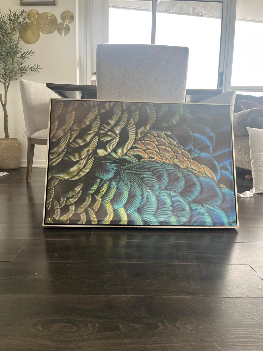 Framed Artwork - Peacock Feathers Close-Up - photo 2