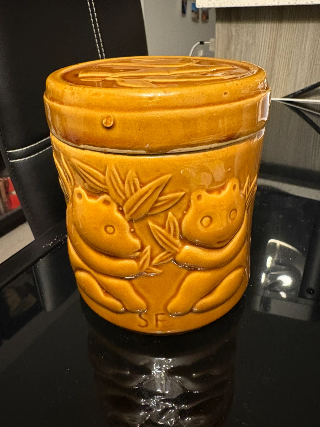 Ceramic Panda and Bamboo Jar with Lid 🥕