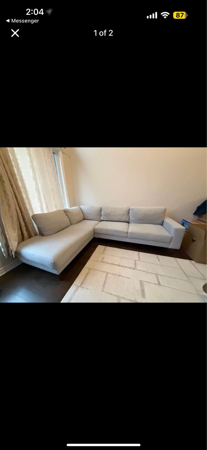Grey Sectional L Couch