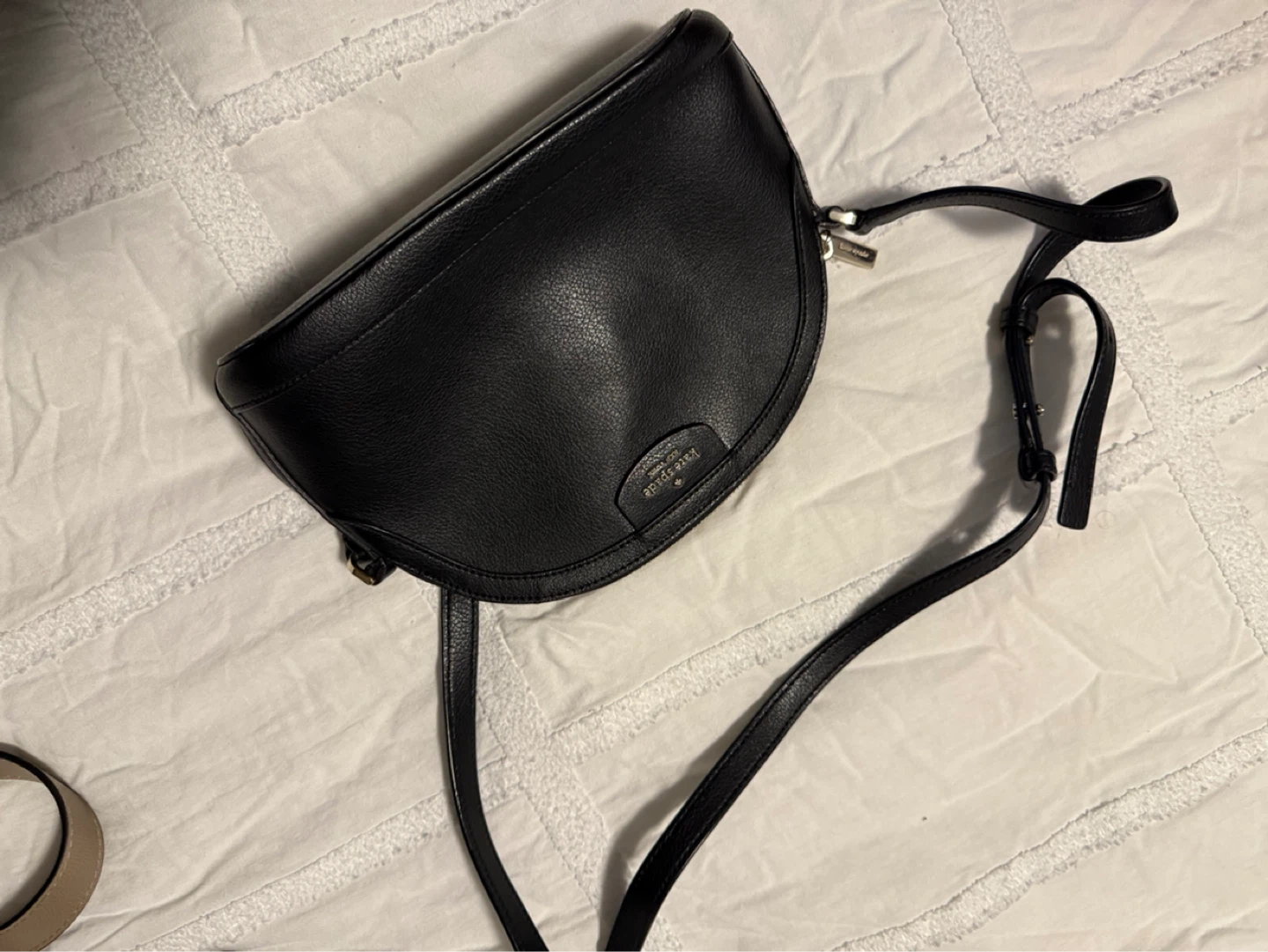 Kate Spade Black Leather Saddle Bag