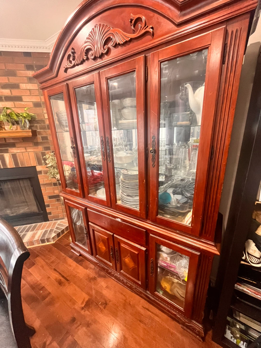 Wooden China Cabinet with Glass Doors - photo 2