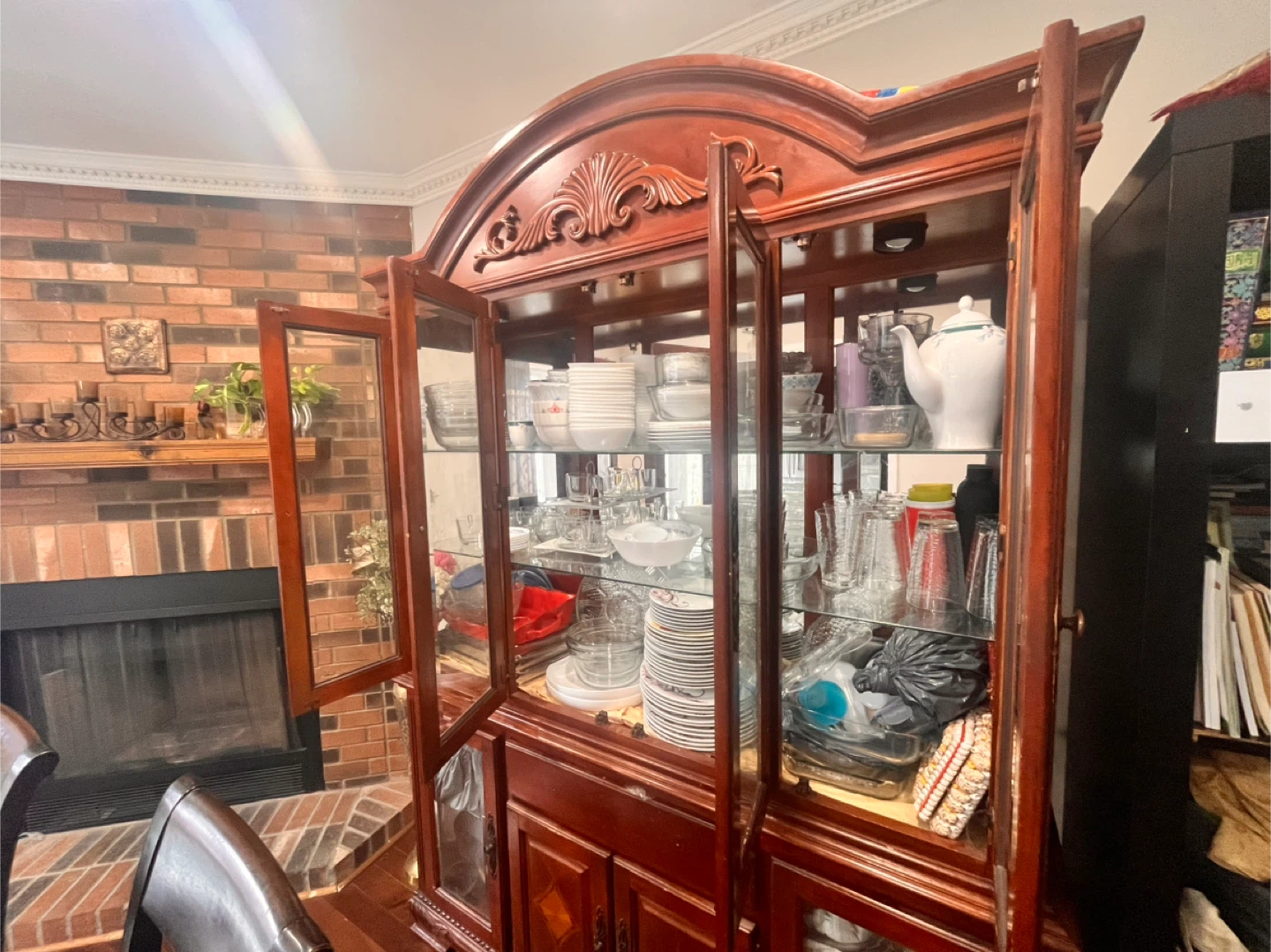Wooden China Cabinet with Glass Doors - photo 5