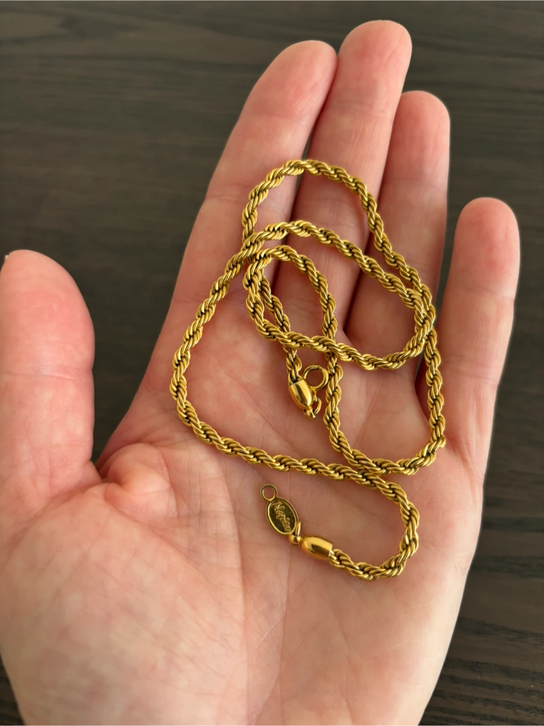 Vintage Napier Goldtone Rope Chain Necklace - photo 2