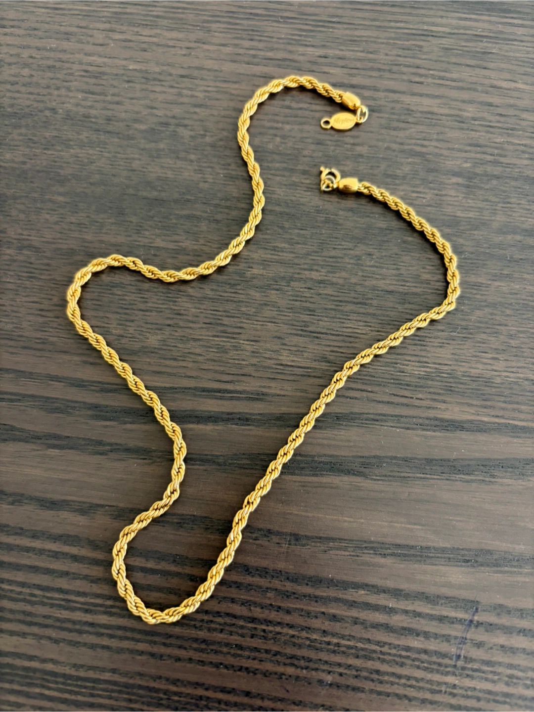Vintage Napier Goldtone Rope Chain Necklace