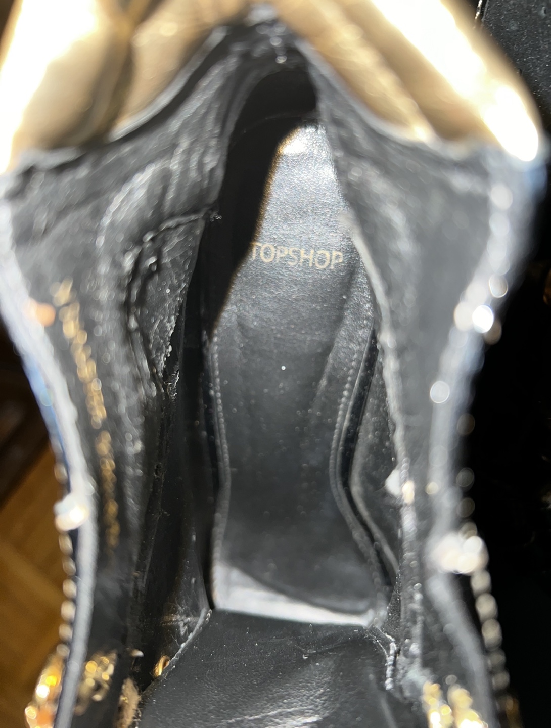 TOPSHOP Black Patent and Suede Lace-Up Heels - photo 4