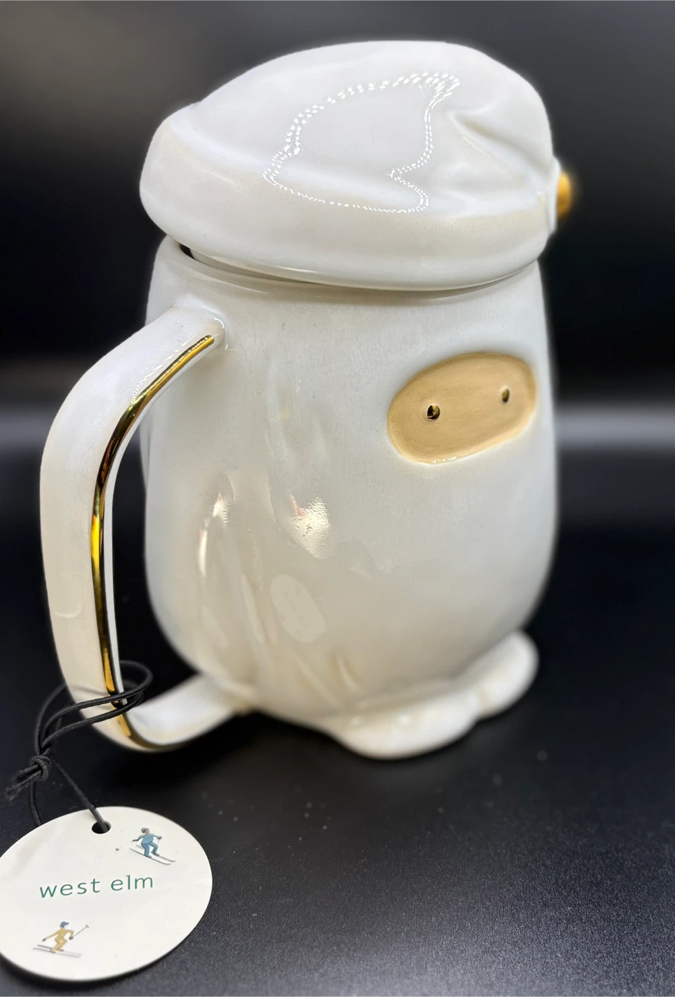 West Elm White Gnome Mug with Lid - photo 2
