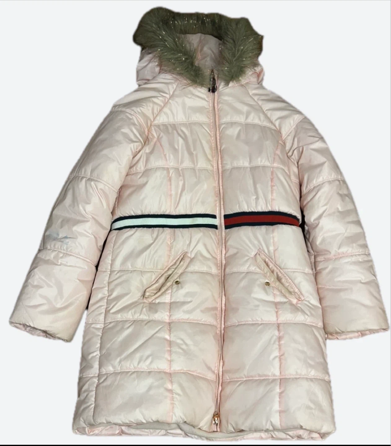 Tommy Hilfiger Pink Puffer Coat with Fur Hood 🥕