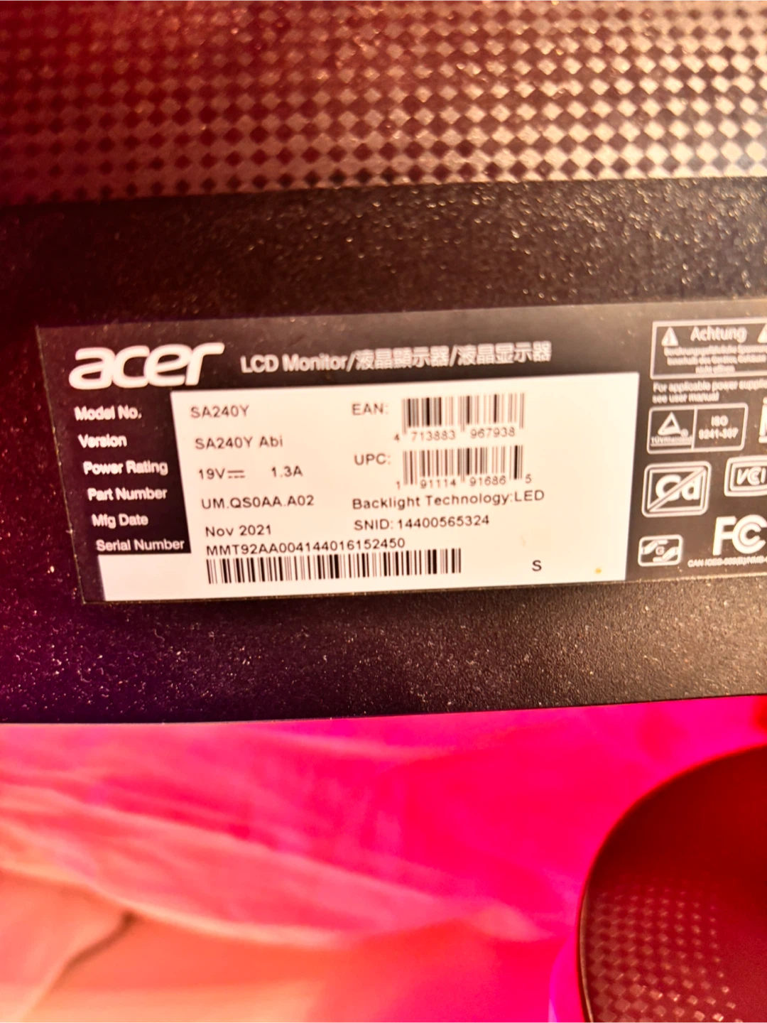 Acer monitor - photo 2