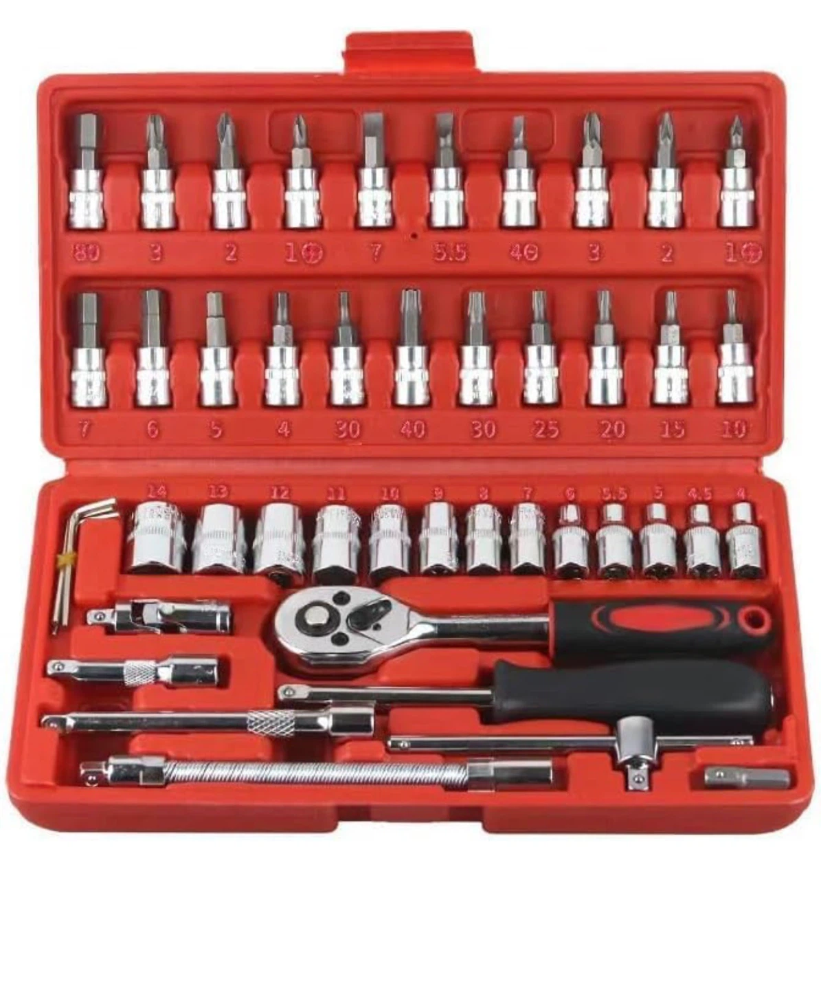 46 Piece Socket Wrench Set - 1/4" Drive