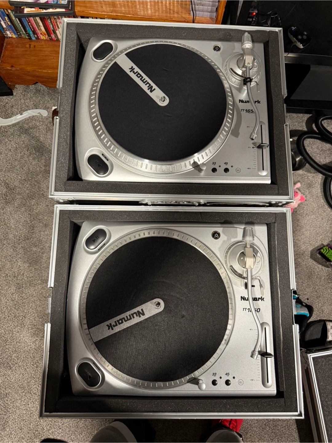 Numark TT-1650 Turntables (Pair) with Odyssey Cases