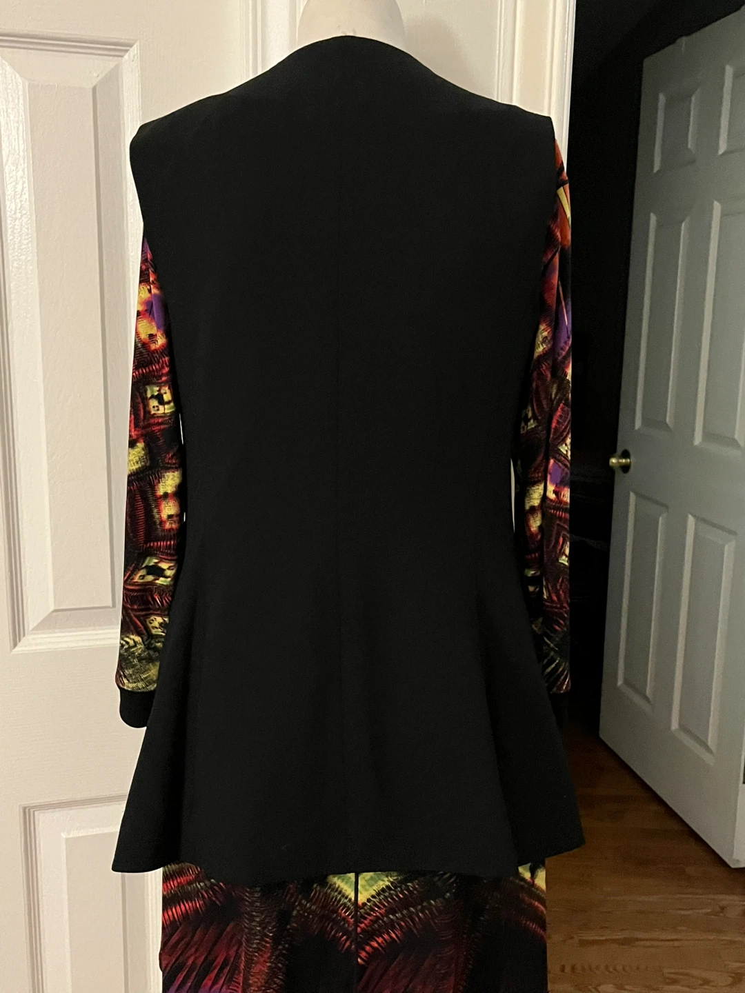 RICKI'S Black Sleeveless Vest with Colorful Print Sleeves - photo 5