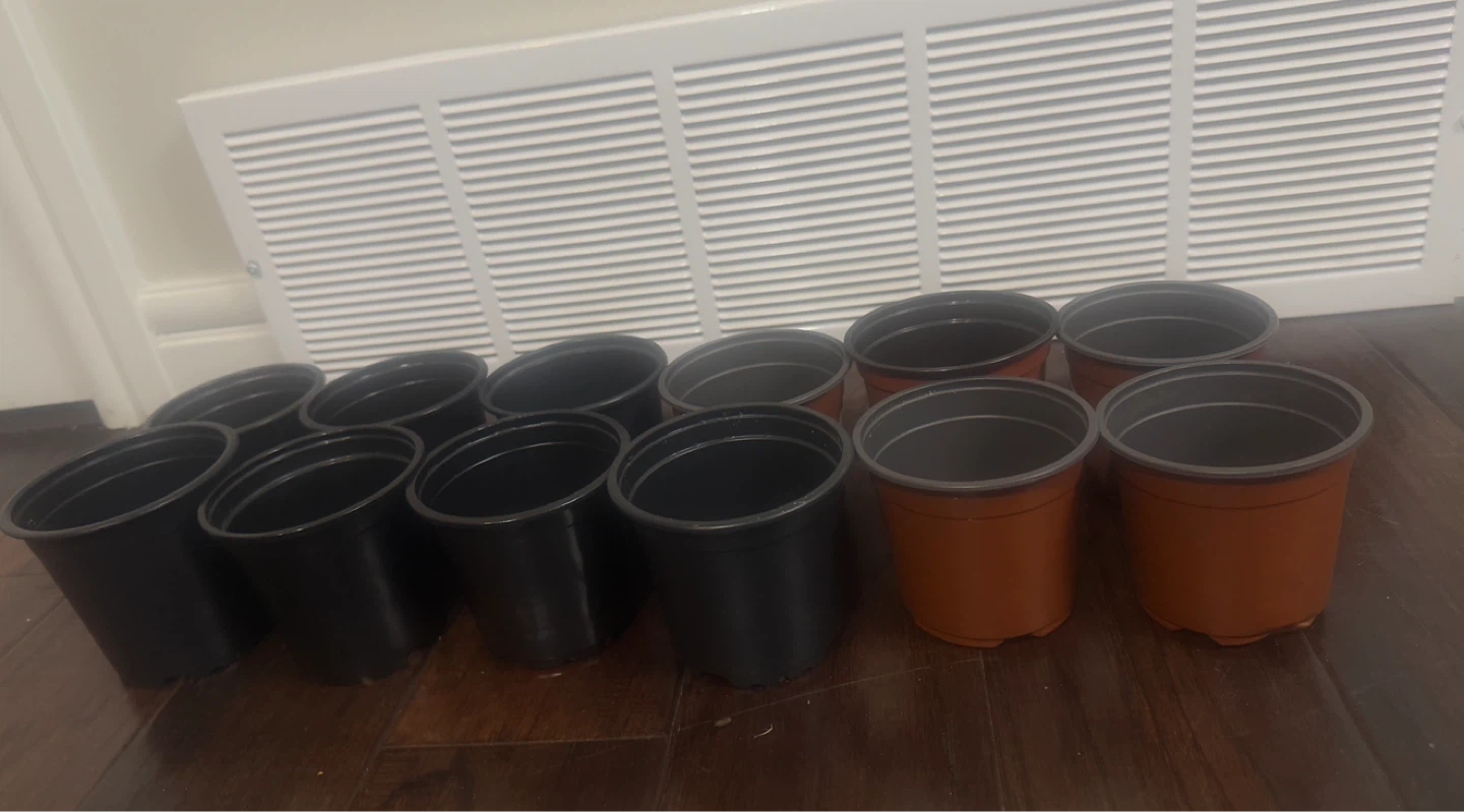 Set of 12 Plastic Plant Pots