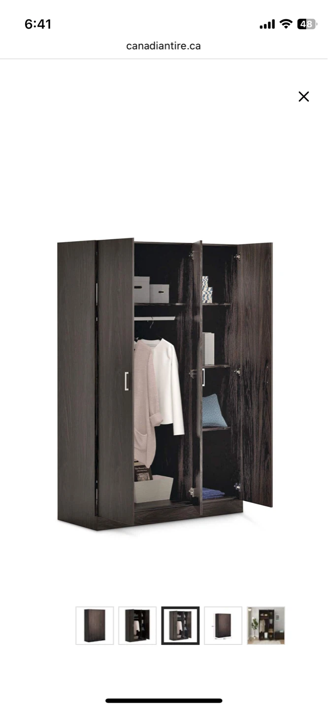 Dark Wood Wardrobe with 3 doors