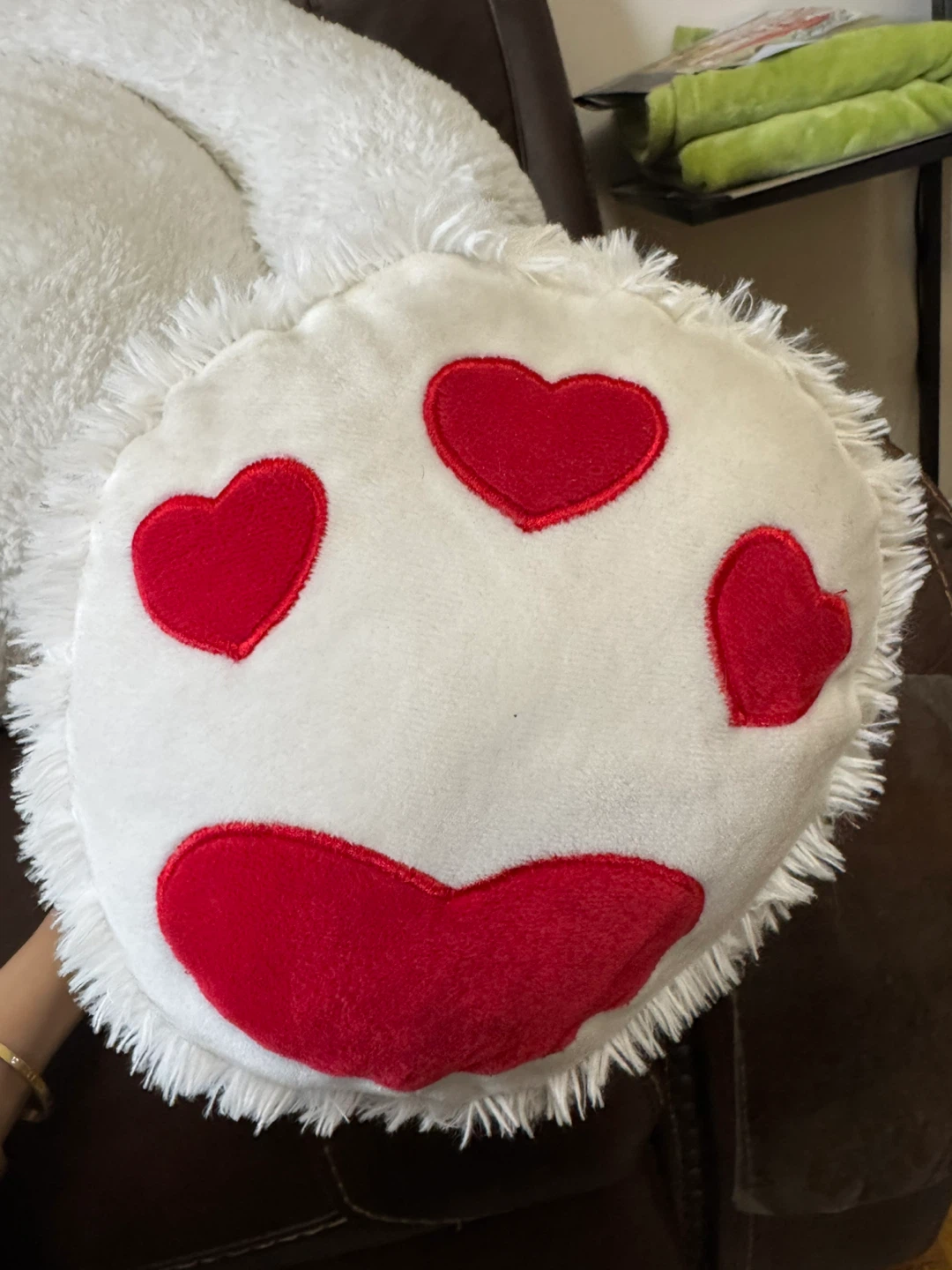 Giant White Teddy Bear with Red Hearts - photo 3