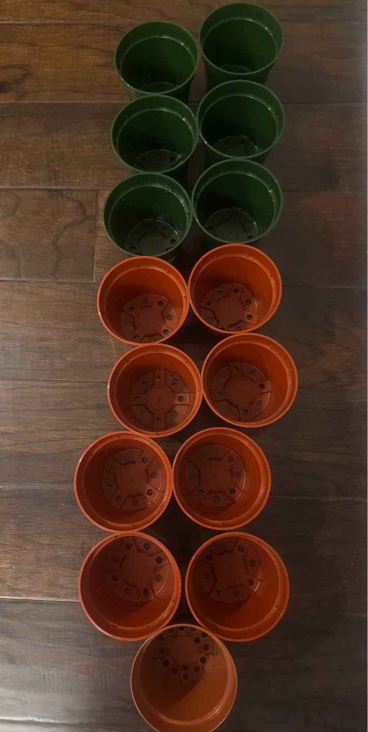 Set of 15 Plant Pots (6 Green, 9 Brown) - photo 2