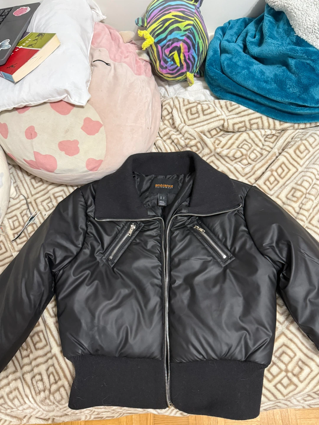Ambiance Outerwear Black Bomber Jacket - photo 2