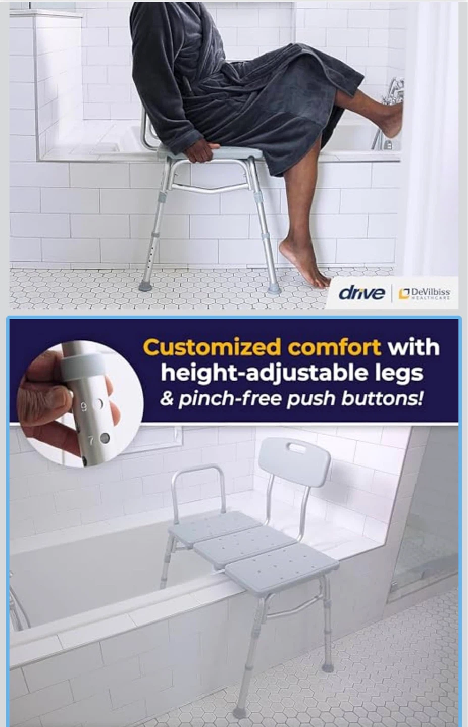Very New Adjustable Shower Chair with Back and Arms - photo 2