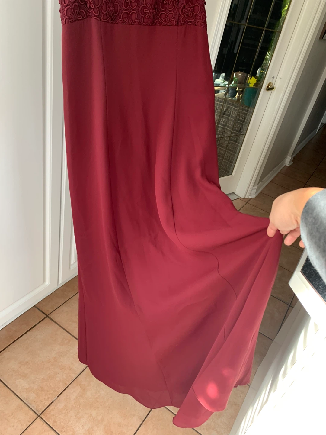 Ladies Prom Gown Party Dress Burgundy (S) - photo 5