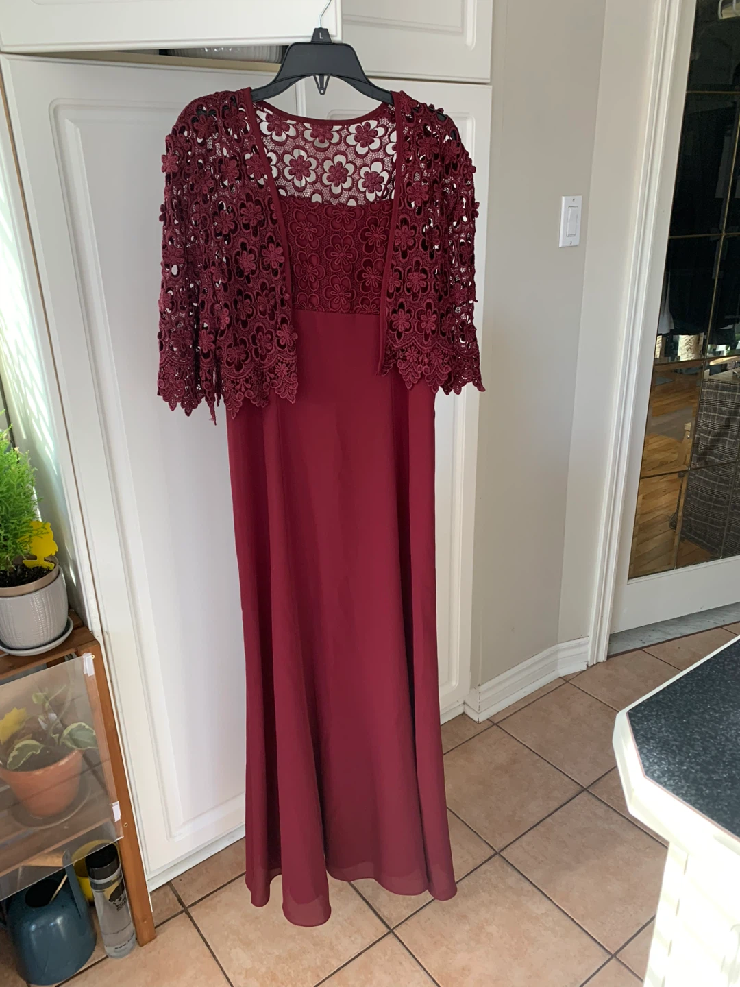 Ladies Prom Gown Party Dress Burgundy (S)