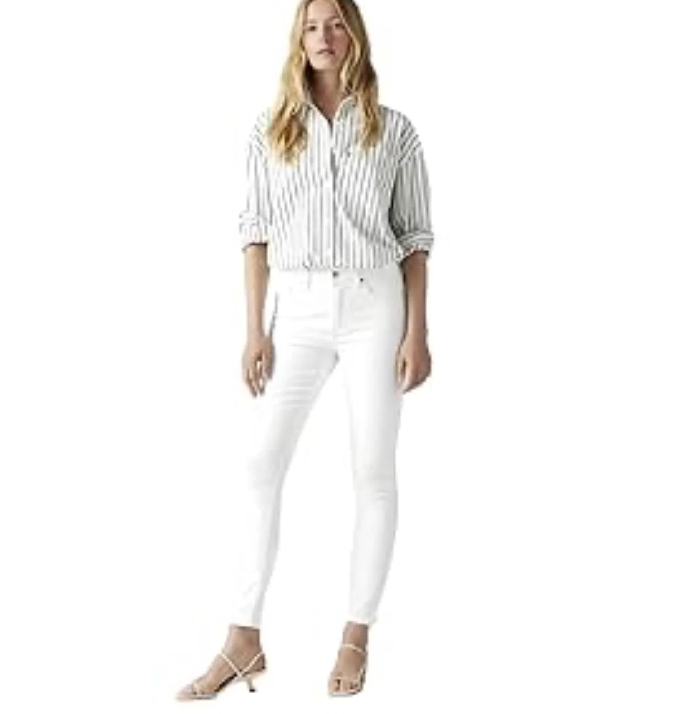 Levi's 721 High Rise Skinny Jeans White Size 26x30 - photo 2