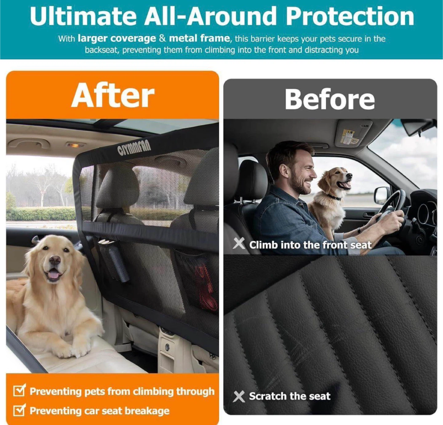 CJYMMFAN Dog Barrier for Car - photo 2