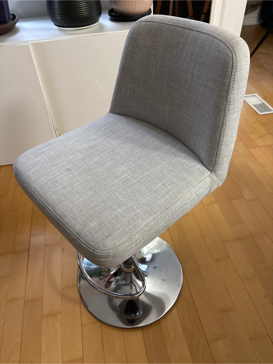 Grey Upholstered Bar Stool