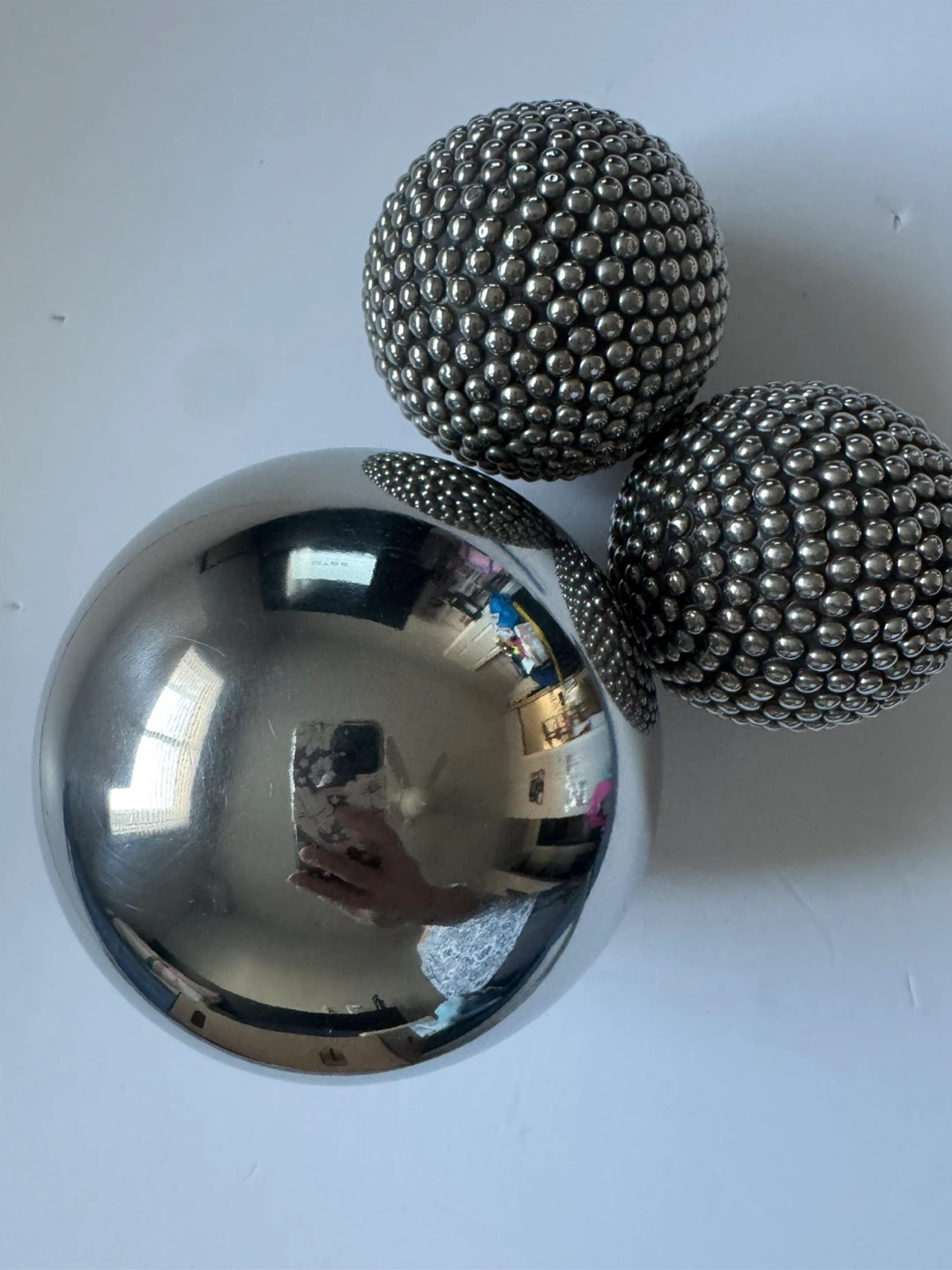 Set of 3 Decorative Metal Spheres perfect for centerpiece