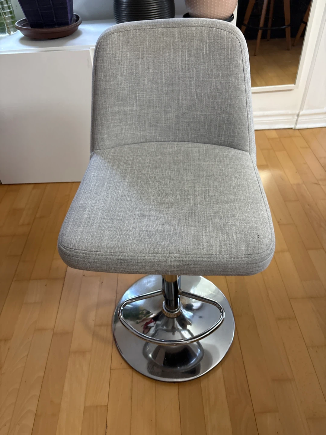 Grey Upholstered Bar Stool - photo 2