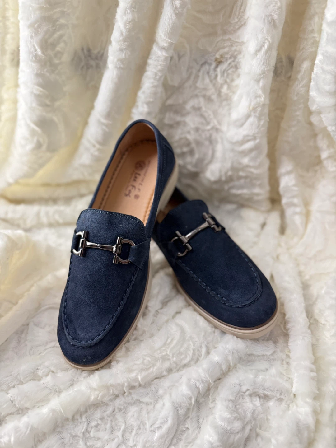Brand new Navy Suede Loafers with Buckle US 9 ( 43)