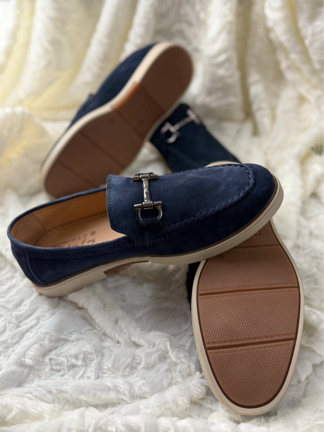 Brand new Navy Suede Loafers with Buckle US 9 ( 43) - photo 2