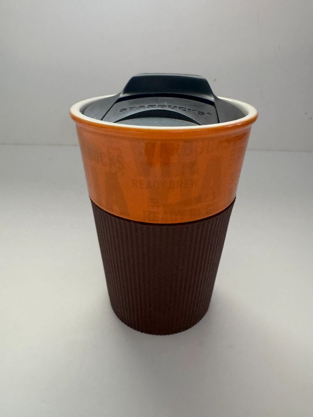 Starbucks Orange Ceramic Travel Mug
