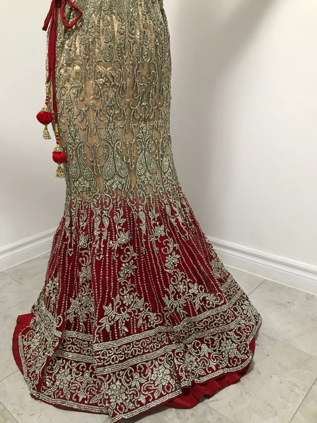 Red Embroidered Lehenga Dupatta Set